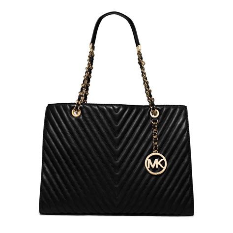 michael kors susannah black chevron tote bag|Susannah Large Chevron.